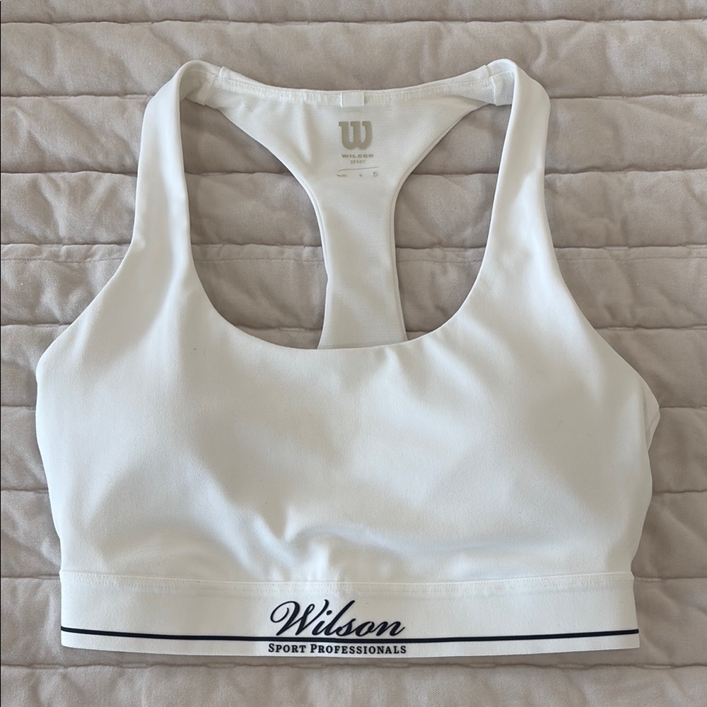 Wilson White Doubles Racerback Bra